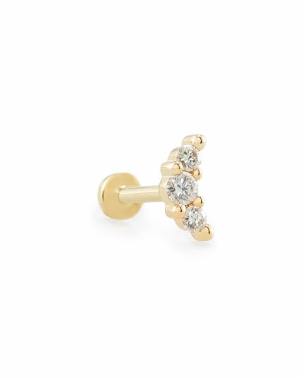 Orion Mini 14k Yellow Gold Single Stud Earring in White Diamond