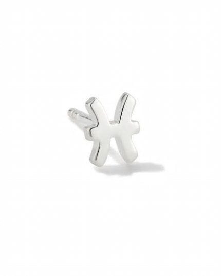 Pisces Single Stud Earring in Sterling Silver