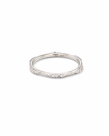 0.19 ct Posey 14k White Gold Band Ring in White Diamonds