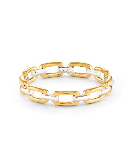 Wren Band Ring in Mixed Metal